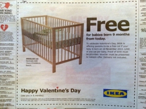 Ikea Valentines Campaign Free Cot